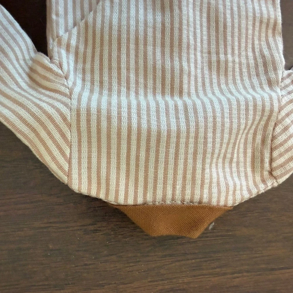 Vintage Ken Mattel Tan White Striped Shirt and Pants PJ Doll Outfit Set 1960s